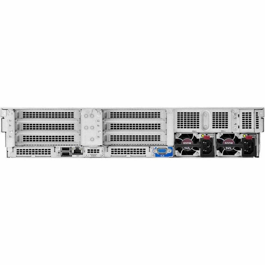 Rear Image for HPE ProLiant DL380 G11 2U Rack Server - 1 x Intel Xeon Gold 6530 2.10 GHz - 64 GB RAM - 1.92 TB SSD - (2 x 960GB) SSD Configuration - 12Gb/s SAS, Serial ATA/600, NVMe Controller