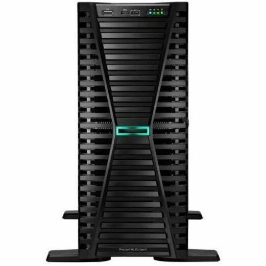 Front Image for HPE ProLiant ML110 G11 4.5U Tower Server - 1 x Intel Xeon Gold 5416S 2 GHz - 64 GB RAM - 1.92 TB SSD - (2 x 960GB) SSD Configuration - NVMe, Serial ATA/600, 12Gb/s SAS Controller