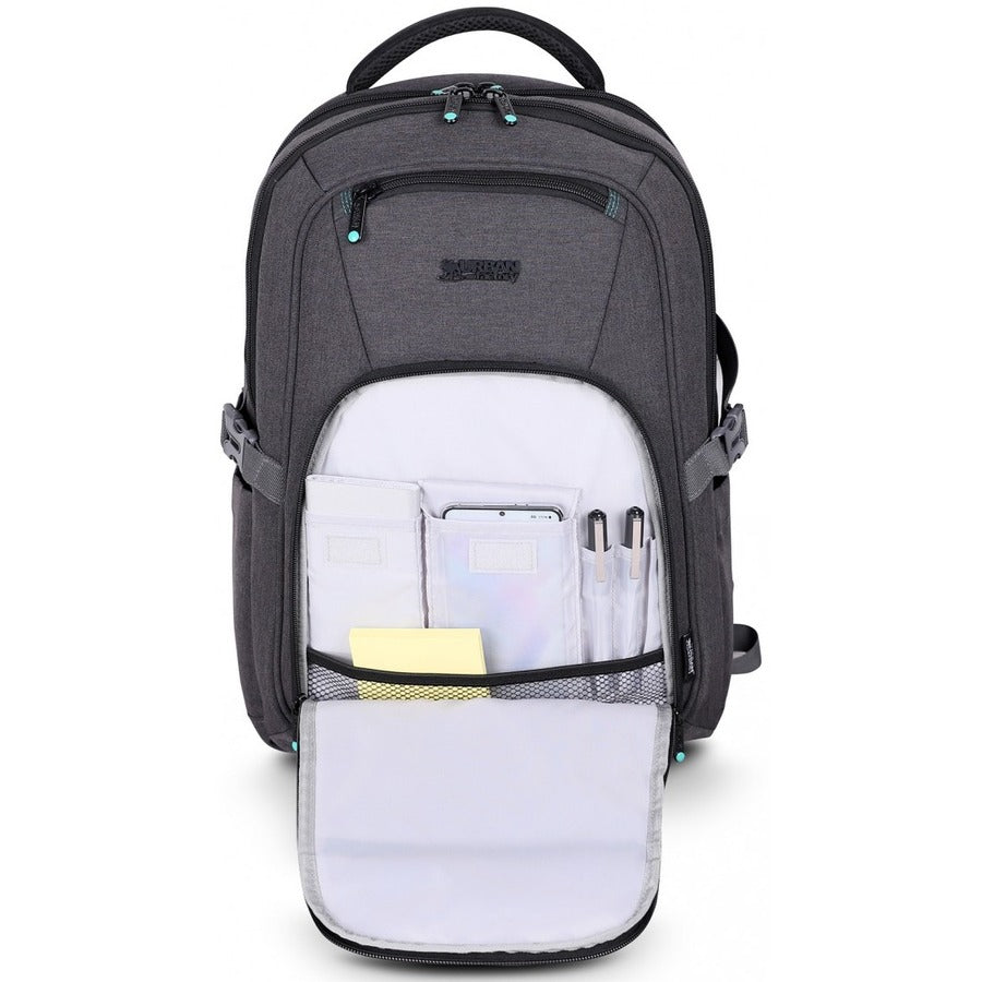 Alternate-Image2 Image for Urban Factory Carrying Case (Backpack) for 10.5" to 17.3" Notebook, Tablet, Smartphone - Gray/Black