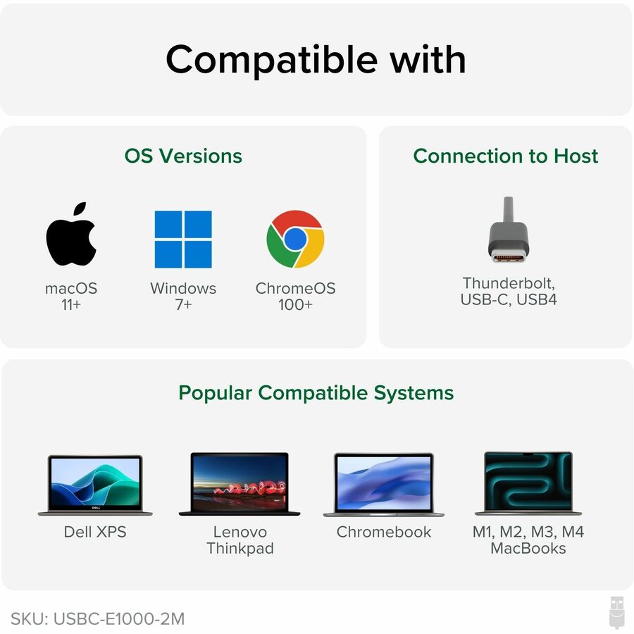 Alternate-Image6 Image for Plugable USB C to Ethernet Cable: USBC to RJ45 Ethernet Cord, Directly Connected LAN Gigabit Network Adapter