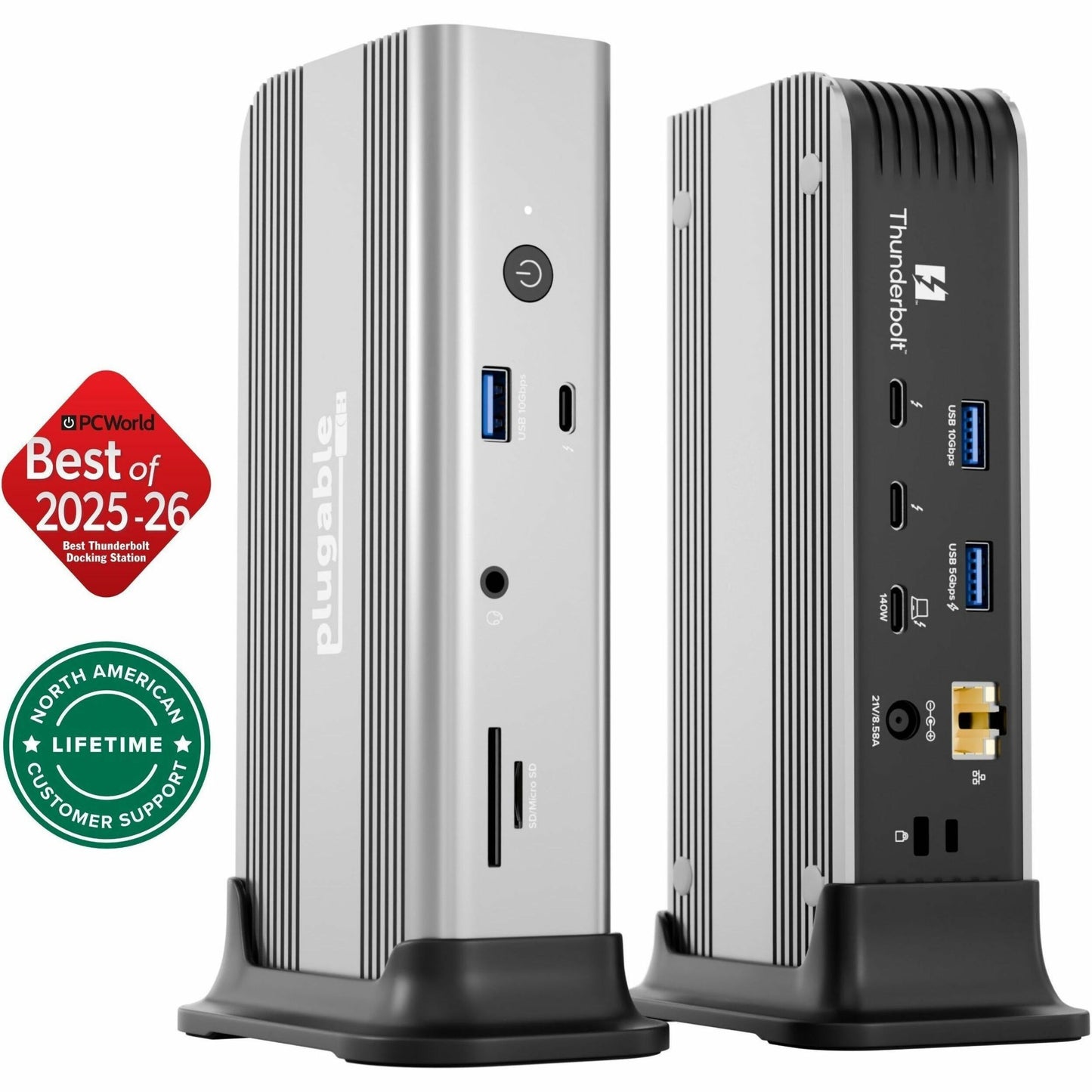 Main Image for Plugable Thunderbolt 5 Docking Station for MacBook Pro and Windows, 140W Charging