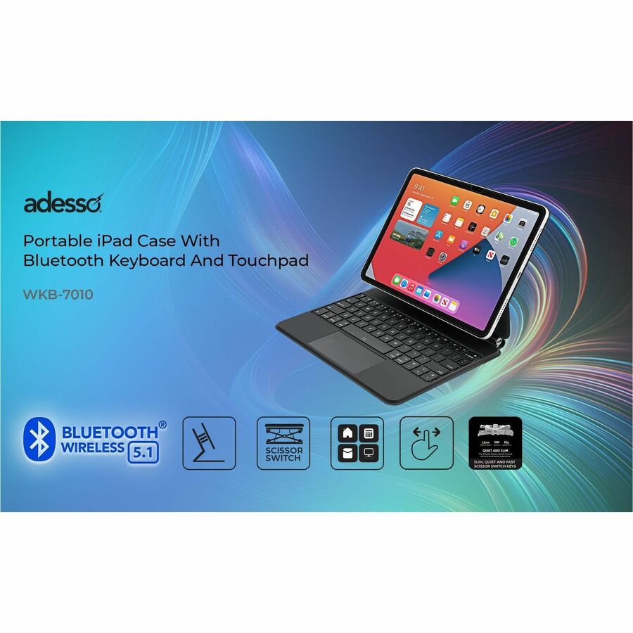 Alternate-Image9 Image for Adesso Bluetooth Keyboard for iPad Pro 11 inch and iPad Pro 10.9 inch M4 Generation