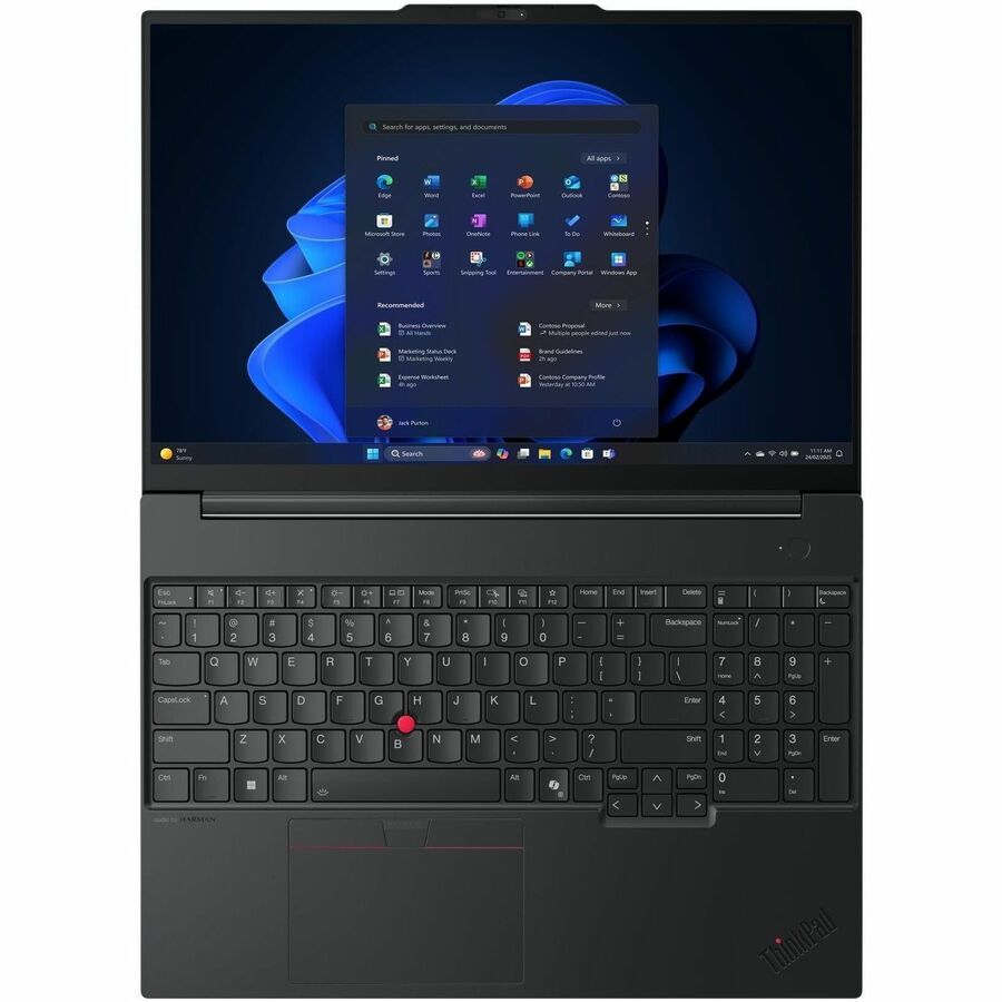 Alternate-Image2 Image for Lenovo ThinkPad E16 Gen 3 21TF0026US 16" Touchscreen Notebook - WUXGA - 60 Hz - Intel Core 7 240H - 16 GB - 512 GB SSD - English Keyboard - Black
