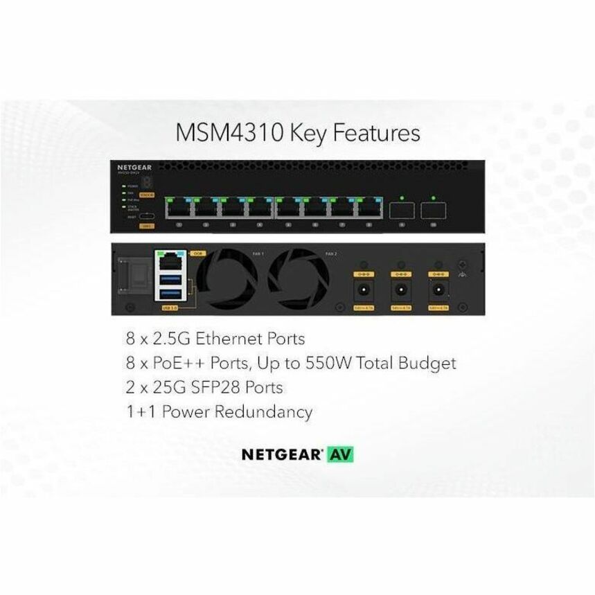 Alternate-Image1 Image for Netgear AV Line M4350-8M2V Ethernet Switch