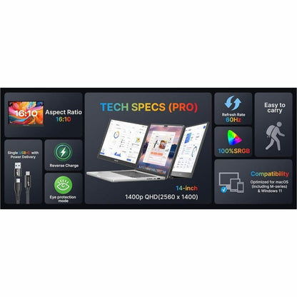 Alternate-Image8 Image for Mobile Pixels Trio 3.0 Pro 101-1004P06 14" Class LCD Monitor - 16:10