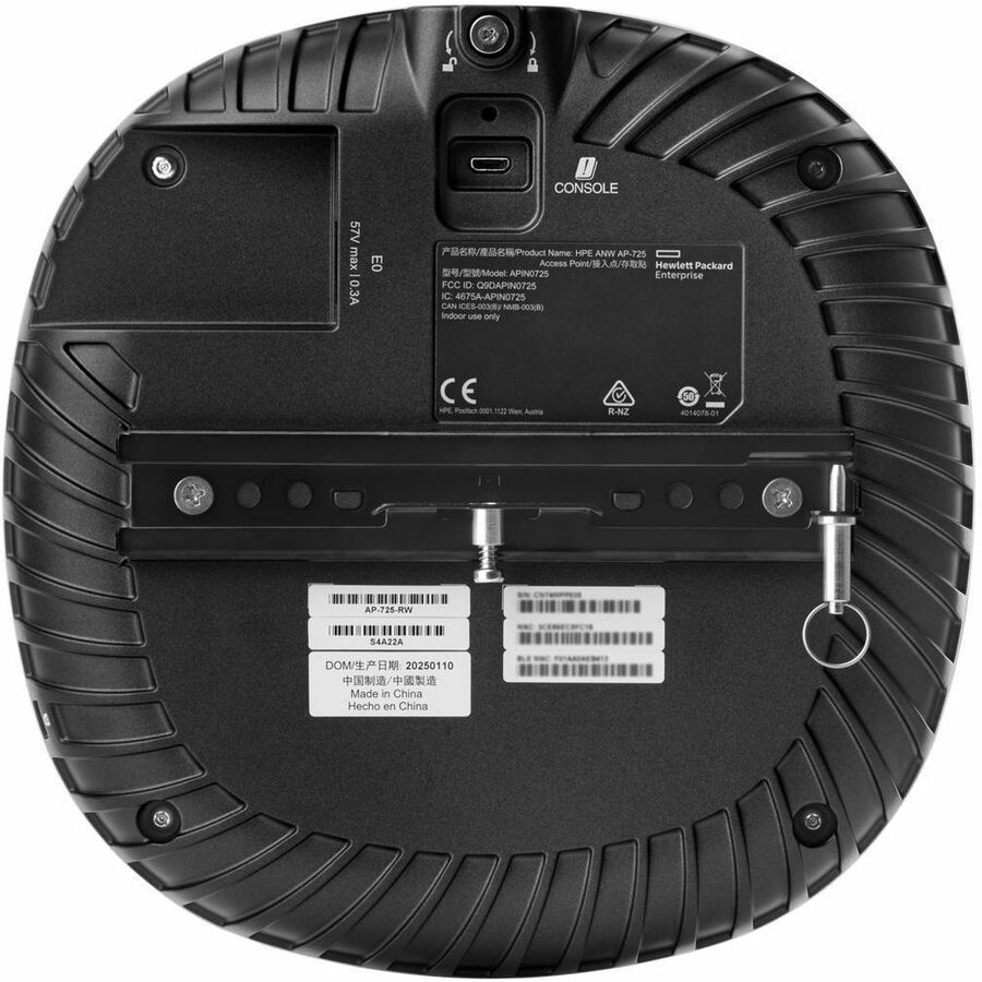 Rear Image for Aruba AP-725 Tri Band Wi-Fi 7 IEEE 802.11a/b/g/n/ac/ax/be/az/mc 4.70 Gbit/s Wireless Access Point - Indoor