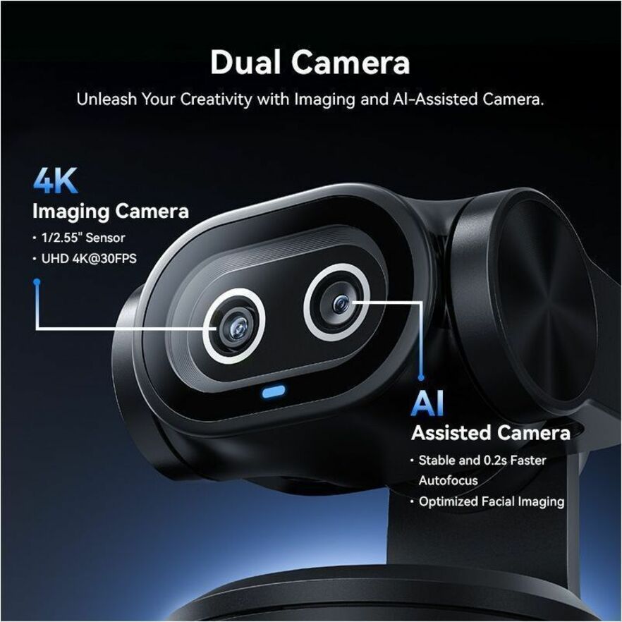 Alternate-Image3 Image for EMEET Pixy Dual-lens 4K PTZ Webcam with Gesture Control and Auto Tracking, Work with EMEET STUDIO