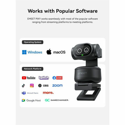 Alternate-Image9 Image for EMEET Pixy Dual-lens 4K PTZ Webcam with Gesture Control and Auto Tracking, Work with EMEET STUDIO