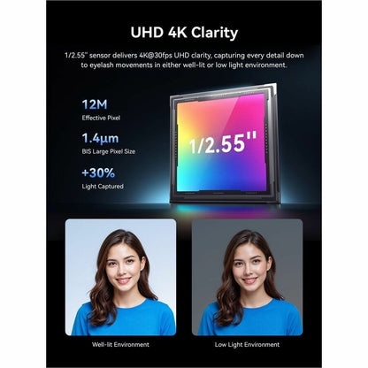 Alternate-Image4 Image for EMEET Pixy Dual-lens 4K PTZ Webcam with Gesture Control and Auto Tracking, Work with EMEET STUDIO