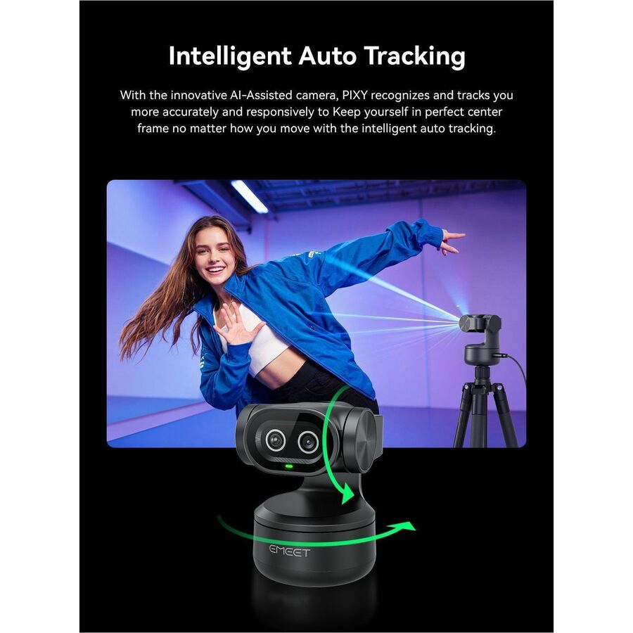 Alternate-Image5 Image for EMEET Pixy Dual-lens 4K PTZ Webcam with Gesture Control and Auto Tracking, Work with EMEET STUDIO