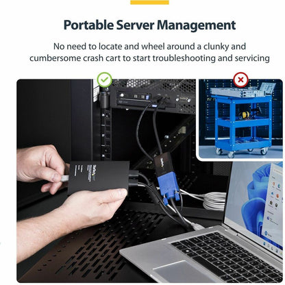 Alternate-Image3 Image for StarTech Portable Laptop Crash Cart Adapter, USB/VGA/Mini DisplayPort KVM Console, File Transfer/Video Capture, TAA