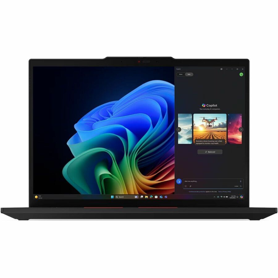 Front Image for Lenovo ThinkPad T14 Gen 6 21QG0006US 14" Copilot+ PC Notebook - WUXGA - 60 Hz - Intel Core Ultra 5 228V - 32 GB - 512 GB SSD - English Keyboard - Black