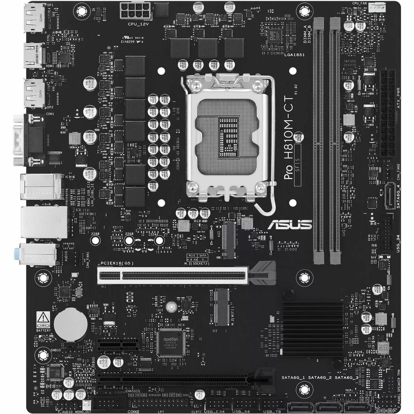 Main Image for Asus Pro H810M-CT-CSM Desktop Motherboard - Intel H810 Chipset - Socket LGA-1851 - Micro ATX