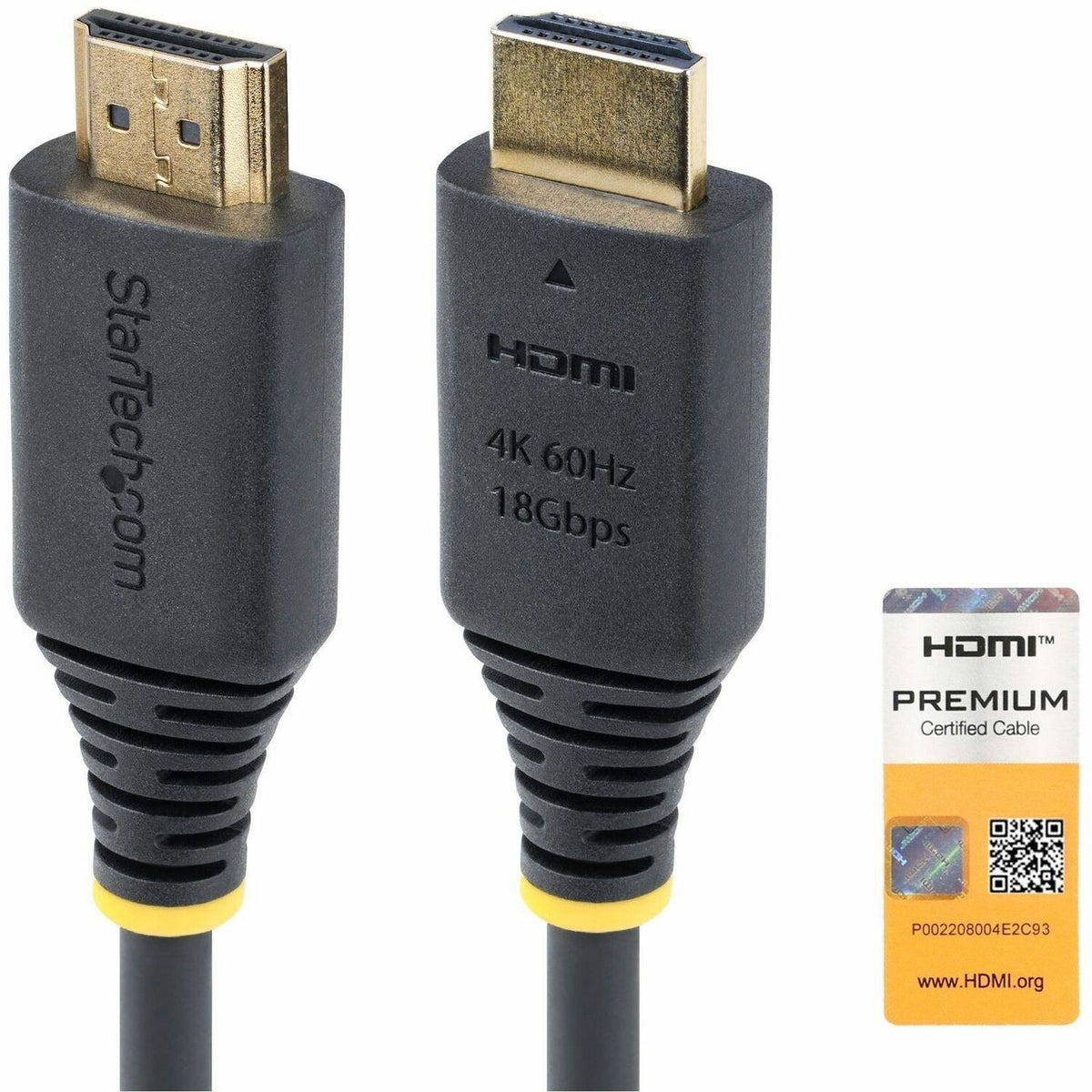 Main Image for StarTech 1.6ft (50cm) Premium Certified High Speed HDMI Cable, 4K 60Hz/1440p 144Hz, 18Gbps, UHD HDMI 2.0 Cord, TPE Jacket
