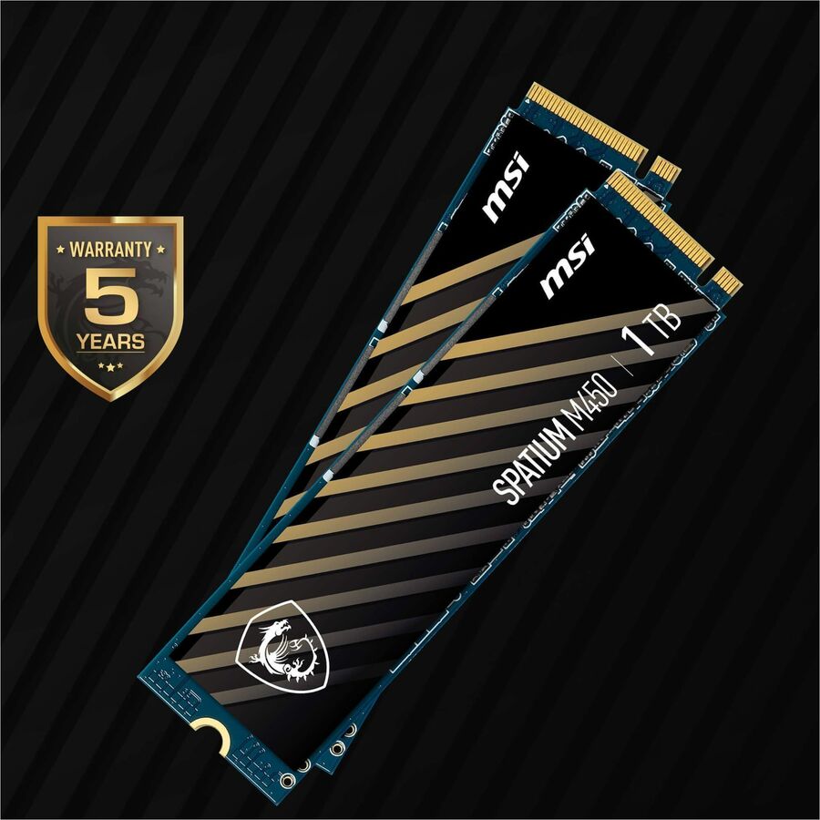 Alternate-Image2 Image for MSI SPATIUM M450 SM450N1TBV1 1 TB Solid State Drive - M.2 2280 Internal - PCI Express NVMe (PCI Express NVMe 4.0 x4)