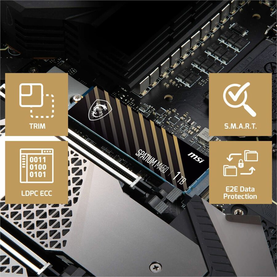 Alternate-Image7 Image for MSI SPATIUM M450 SM450N1TBV1 1 TB Solid State Drive - M.2 2280 Internal - PCI Express NVMe (PCI Express NVMe 4.0 x4)