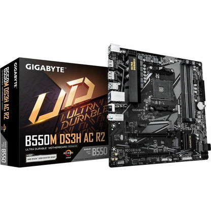 Alternate-Image2 Image for GIGABYTE Ultra Durable B550M DS3H AC R2 Gaming Desktop Motherboard - AMD B550 Chipset - Socket AM4 - Micro ATX