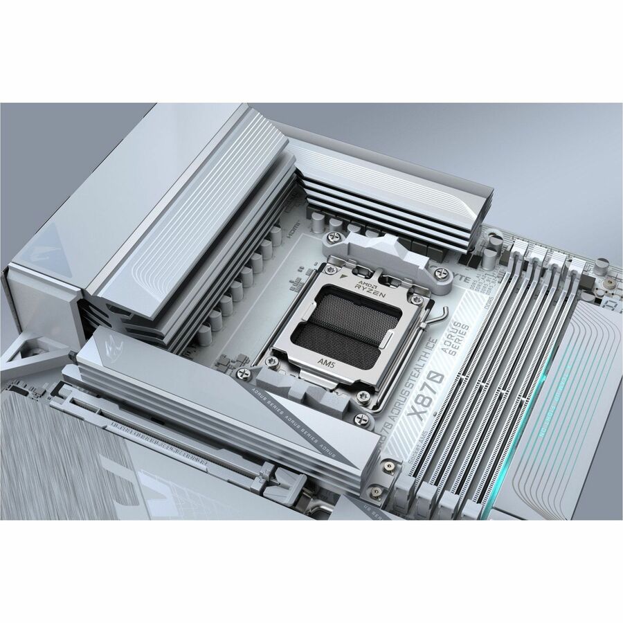 Alternate-Image7 Image for GIGABYTE STEALTH B870 AORUS STEALTH ICE Gaming Desktop Motherboard - AMD X870 Chipset - Socket AM5 - ATX