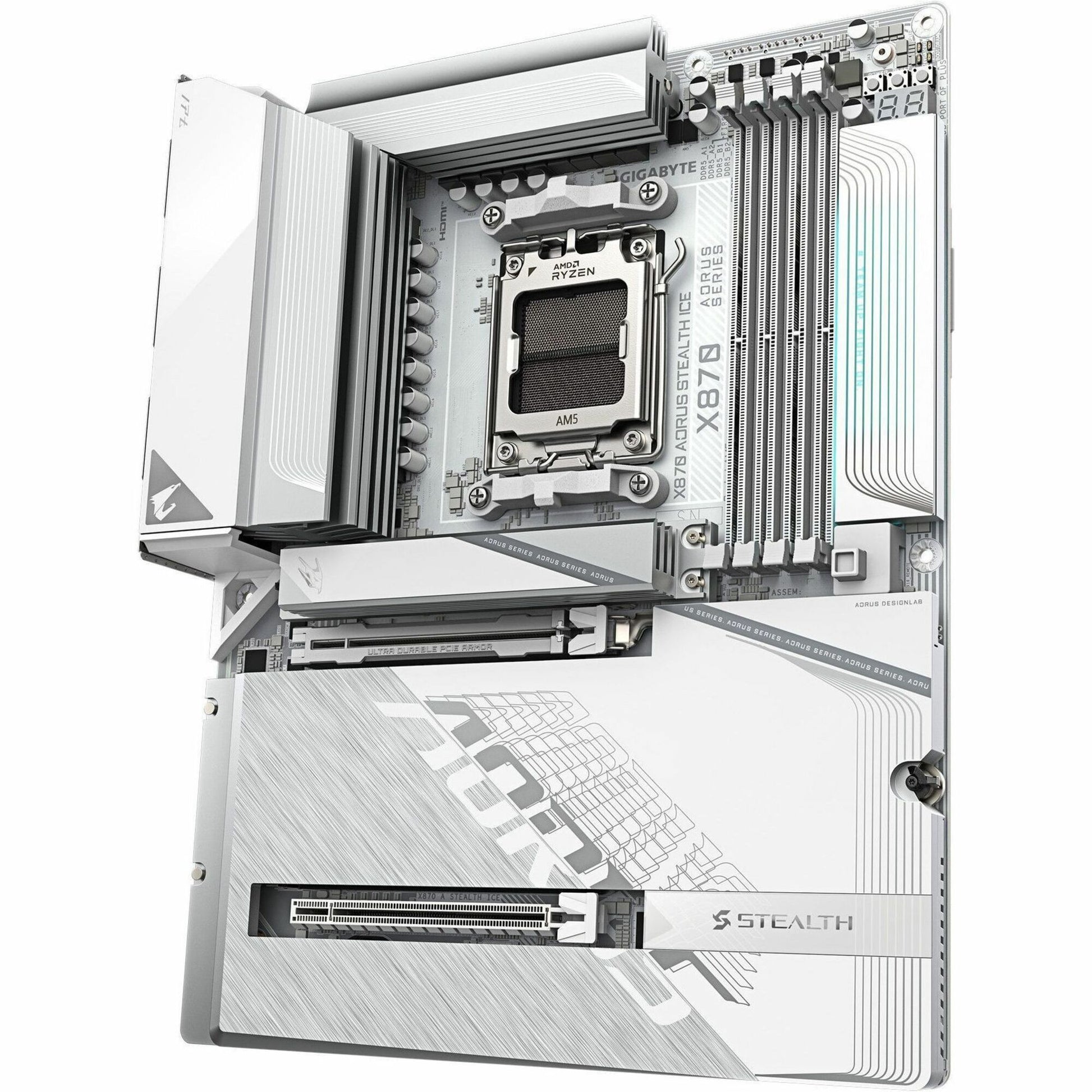 Main Image for GIGABYTE STEALTH B870 AORUS STEALTH ICE Gaming Desktop Motherboard - AMD X870 Chipset - Socket AM5 - ATX