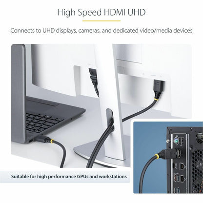 Alternate-Image2 Image for StarTech 10m (32.8ft) Active High Speed HDMI Cable, 4K 60Hz/1440p 144Hz, 18Gbps, UHD HDMI 2.0 Cord, TPE Jacket