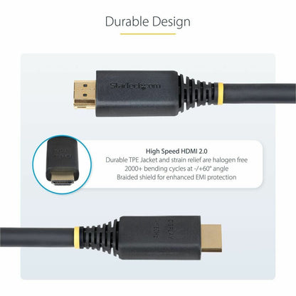 Alternate-Image3 Image for StarTech 10m (32.8ft) Active High Speed HDMI Cable, 4K 60Hz/1440p 144Hz, 18Gbps, UHD HDMI 2.0 Cord, TPE Jacket