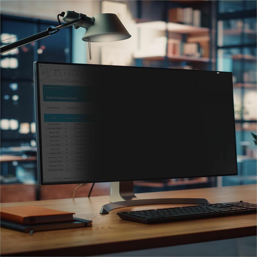 Life-Style Image for StarTech.com Privacy Screen For Dell U3824DW Curved Ultrawide 21:9 Monitor, Double-Sided, Computer Desktop Monitor Screen Protector, TAA