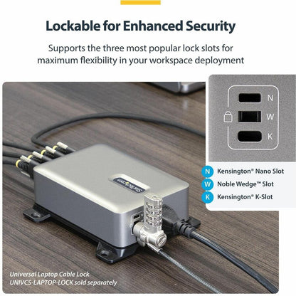 Alternate-Image3 Image for StarTech.com 4-Port Multi-Device USB-C Charger, 240W Total, 1-Port 140W EPR, Screw Locking Ports, Ideal for Boardrooms, 2x 10ft Cable Incl