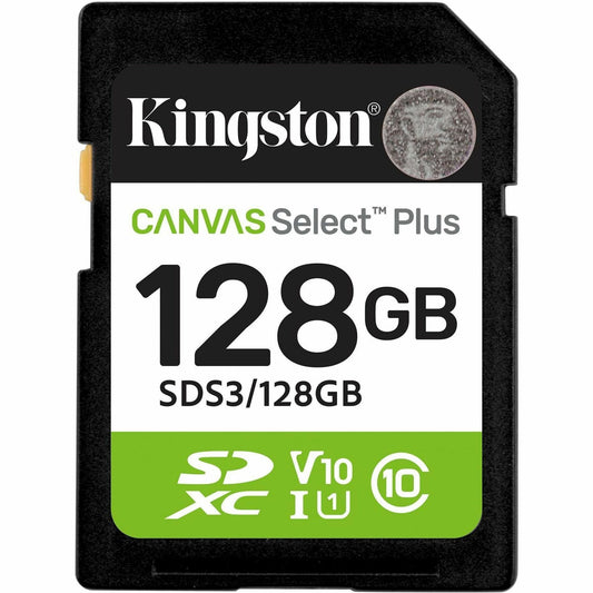Main Image for Kingston Canvas Select Plus 128 GB Class 10/UHS-I (U1) V10 SDXC - 1