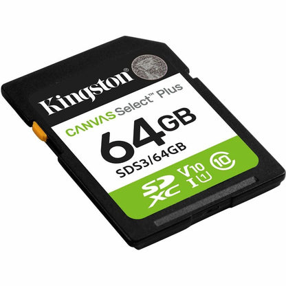Alternate-Image1 Image for Kingston Canvas Select Plus 64 GB Class 10/UHS-I (U1) V10 SDXC