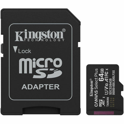 Main Image for Kingston Canvas Select Plus 64 GB Class 10/UHS-I (U1) V10 microSDXC