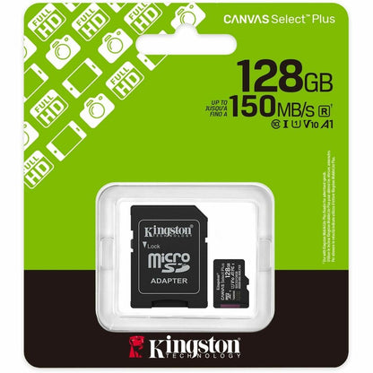 Alternate-Image2 Image for Kingston Canvas Select Plus 128 GB Class 10/UHS-I (U1) V10 microSDXC - 1