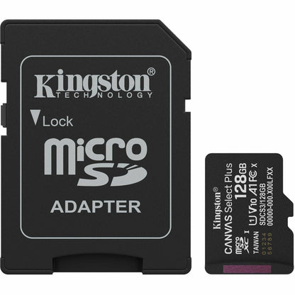 Main Image for Kingston Canvas Select Plus 128 GB Class 10/UHS-I (U1) V10 microSDXC - 1