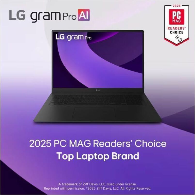 Alternate-Image2 Image for LG gram Pro 17Z90TR-E.AAB4U1 17" Notebook - WQXGA - 144 Hz - Intel Core Ultra 7 255H - Intel Evo Platform - 16 GB - 1 TB SSD - Deep Black
