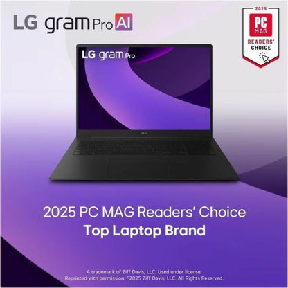 Alternate-Image2 Image for LG gram Pro 17Z90TR-E.AAB4U1 17" Notebook - WQXGA - 144 Hz - Intel Core Ultra 7 255H - Intel Evo Platform - 16 GB - 1 TB SSD - Deep Black