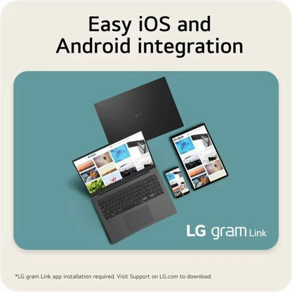 Alternate-Image4 Image for LG gram Pro 17Z90TR-E.AAB4U1 17" Notebook - WQXGA - 144 Hz - Intel Core Ultra 7 255H - Intel Evo Platform - 16 GB - 1 TB SSD - Deep Black