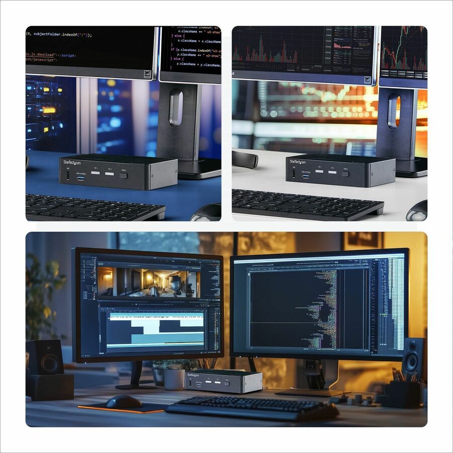Life-Style Image for StarTech.com 2-Port DisplayPort KVM Switch, 4K 60Hz, DP 1.2, HDCP 1.4, EDID Management, 2-Port USB 3.0 Hub, TAA