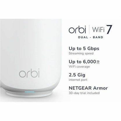 Alternate-Image2 Image for Netgear Orbi RBE373 Wi-Fi 7 IEEE 802.11be Ethernet Wireless Router
