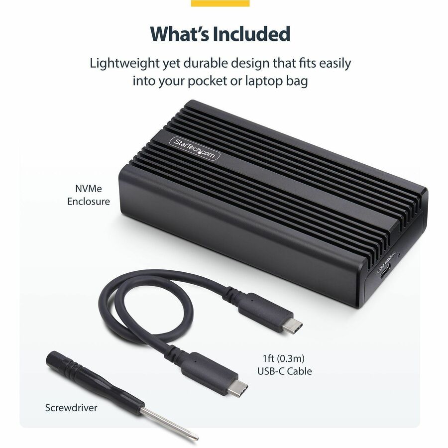 Alternate-Image7 Image for StarTech.com USB4 M.2 NVMe Enclosure, 40Gbps, External USB-C/Thunderbolt NVMe SSD Enclosure, B+M/M-Key