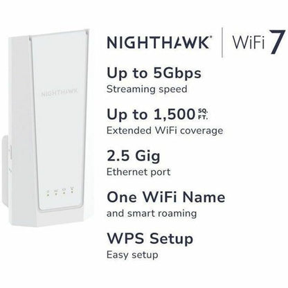Alternate-Image3 Image for Netgear Nighthawk EXS27 Dual Band Wi-Fi 7 IEEE 802.11a/b/g/n/ac/ax/be/k 5 Gbit/s Wireless Range Extender