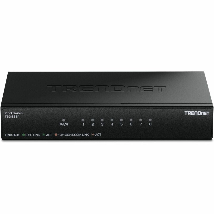 Alternate-Image3 Image for TRENDnet 8-Port 2.5Gb Switch, TEG-S381, 8 x 2.5G RJ45 Ports, 40Gbps Switching Capacity, NDAA + TAA Compliant, Ethernet Splitter, for Game Console, NAS, PC, Lifetime Protection