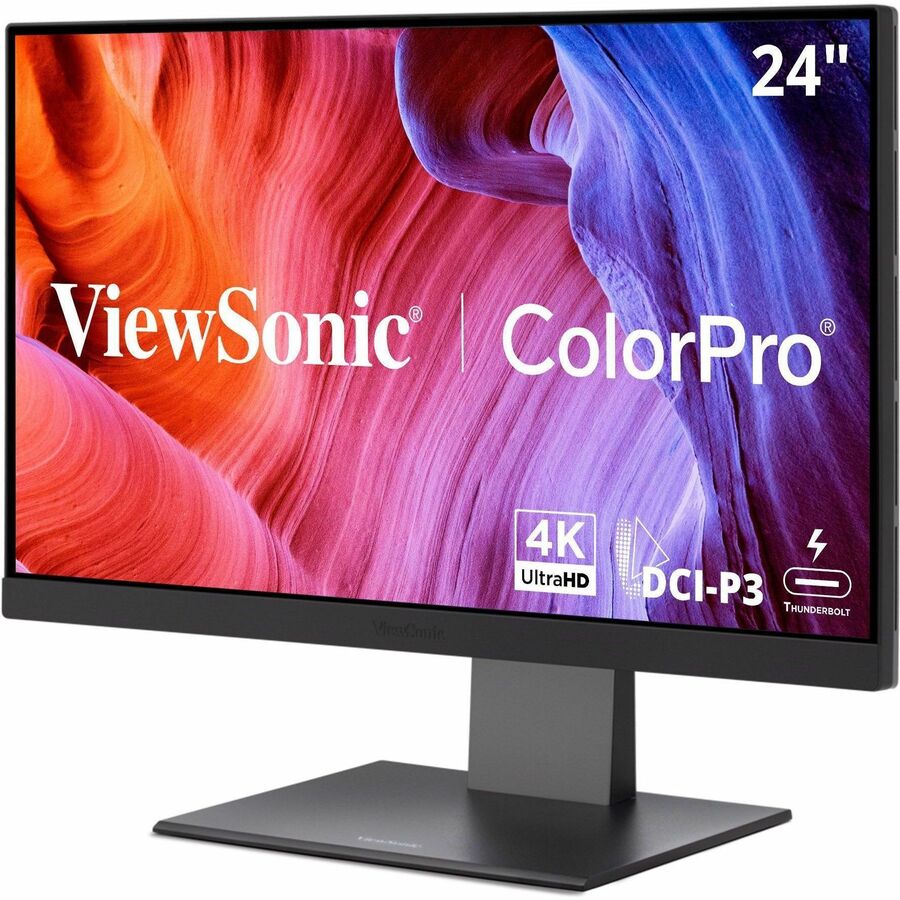 Alternate-Image4 Image for ViewSonic VP2488-4K 24 Inch 4K Mac-Ready Monitor with 100%sRGB, 98% DCI-P3, Pantone Validated, Advanced Ergonomics, Thunderbolt 4, USB Hub, HDMI, and DP for Home and Office