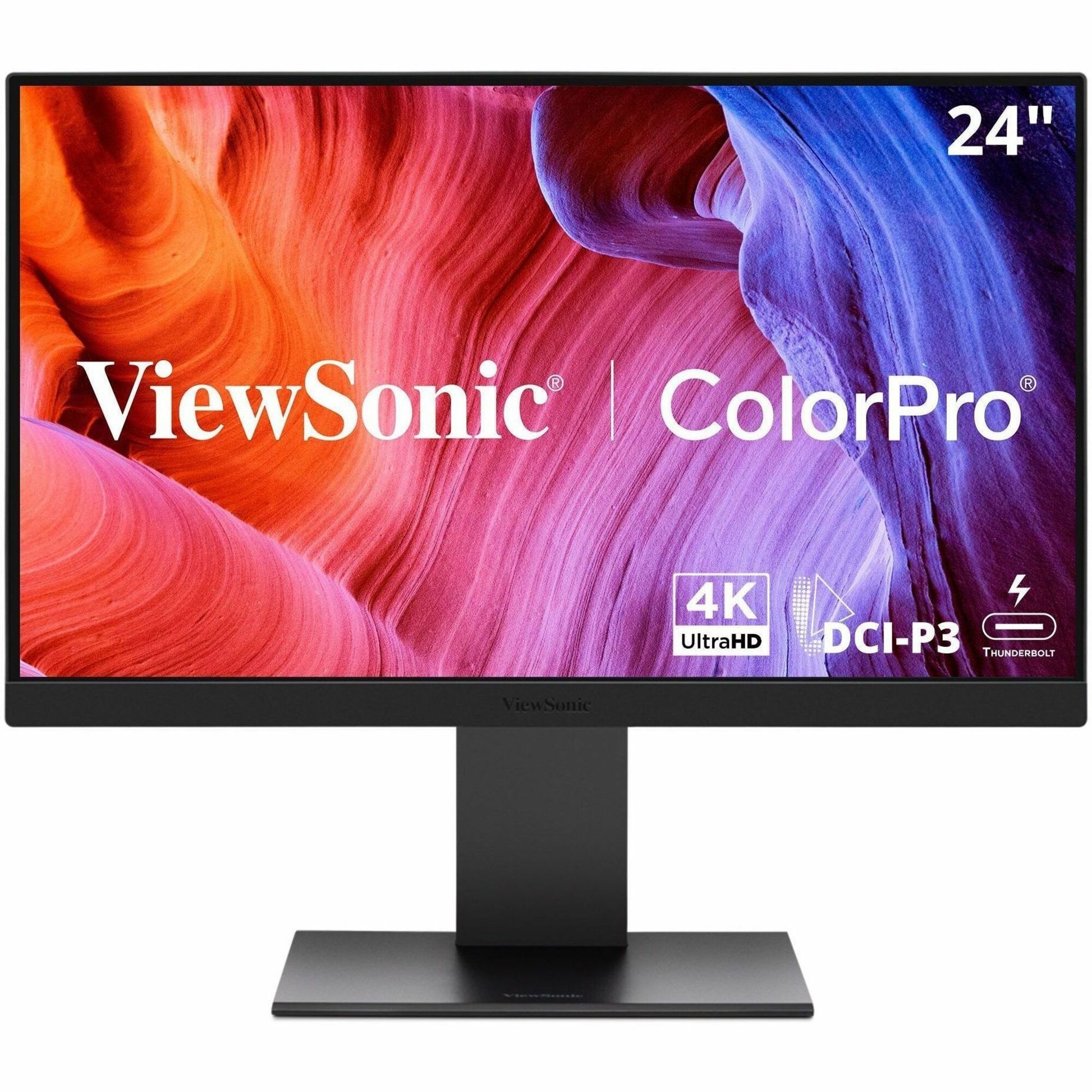 Main Image for ViewSonic VP2488-4K 24 Inch 4K Mac-Ready Monitor with 100%sRGB, 98% DCI-P3, Pantone Validated, Advanced Ergonomics, Thunderbolt 4, USB Hub, HDMI, and DP for Home and Office