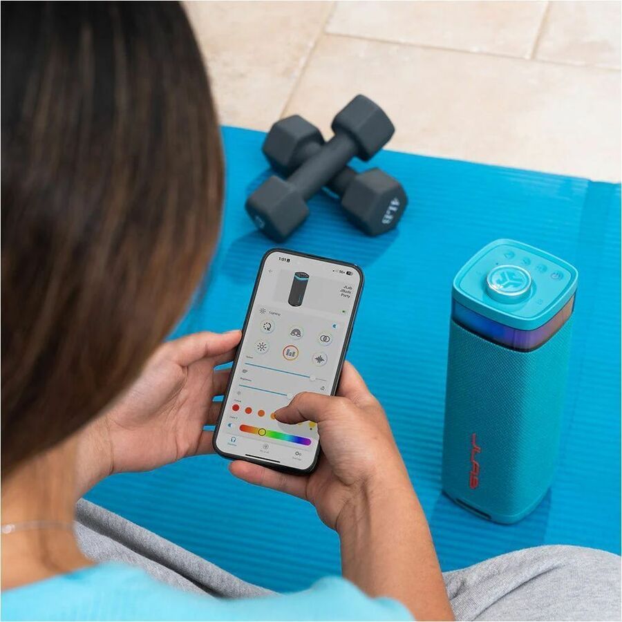 Alternate-Image2 Image for JLab JBuds Party Portable Bluetooth Speaker System - 30 W RMS - Cyan