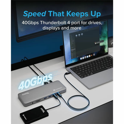 Alternate-Image3 Image for Plugable Thunderbolt 4 Dock for M4 MacBook Air & Pro: 100W Charging Driverless Laptop Docking Station