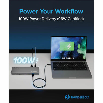 Alternate-Image4 Image for Plugable Thunderbolt 4 Dock for M4 MacBook Air & Pro: 100W Charging Driverless Laptop Docking Station
