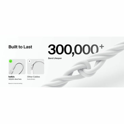 Alternate-Image3 Image for Belkin USB-A to USB-C Cable 15W, 3.3ft/1m, White