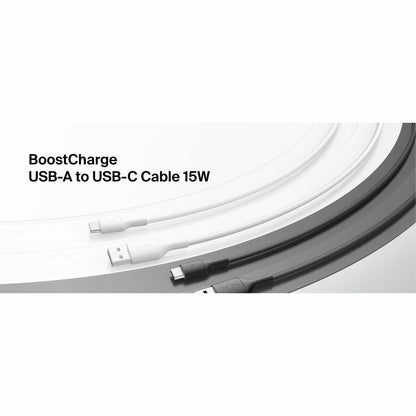 Alternate-Image1 Image for Belkin BoostCharge USB-A to USB-C Cable 15W, 6.6ft/2m, Black