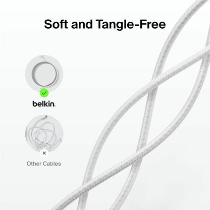 Alternate-Image4 Image for Belkin Braided USB-C to USB-C Cable 60W, 3.3ft/1m, White