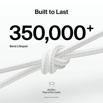 Alternate-Image3 Image for Belkin Braided USB-C to USB-C Cable 60W, 3.3ft/1m, White
