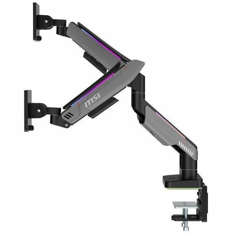 Left Image for MSI Mounting Arm for Monitor, Flat Panel Mount, Curved Screen Display, Display - Matte Black, Painted Gray